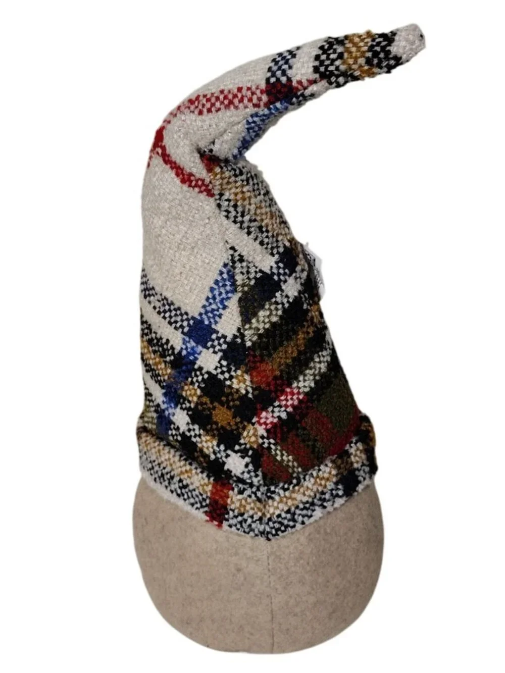 Holiday Time Christmas Gnome Plaid Hat Festive Decor 10 Inch Tall Rustic Design
